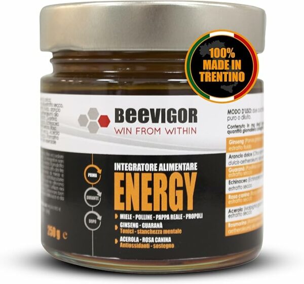 Integratori Stanchezza Fisica e Mentale - Ottimo Boost Pre-Gara con Ginseng e Guarana - Made in Trentino, 250 gr - immagine 3