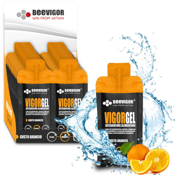 BEEVIGOR Gel gusto Arancio - confezione da 24 pz bustine Monodose da 30 ml - Integratore gel per Sport di Endurance con Maltodestrine, Alanina e Magnesio - Made in Italy - Supporta Metabolismo Energetico e Funzione Muscolare - immagine 9